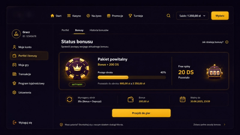 Status bonusu w Bizzo Casino